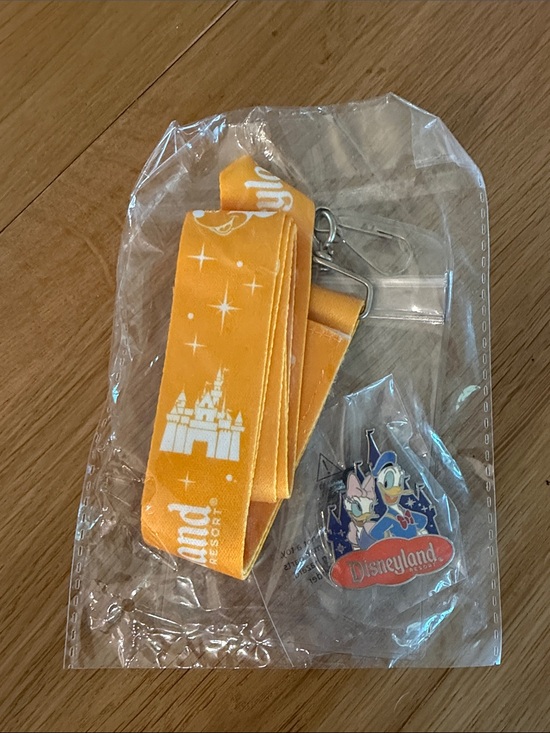 Disney Other - THREE Disneyland Resort goldenrod Lanyards with Pin